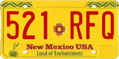 NM license plate 521RFQ