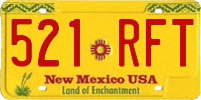 NM license plate 521RFT