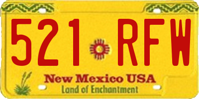 NM license plate 521RFW