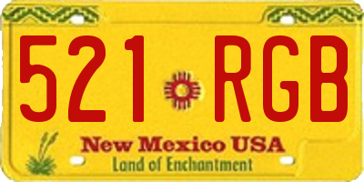 NM license plate 521RGB