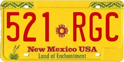 NM license plate 521RGC