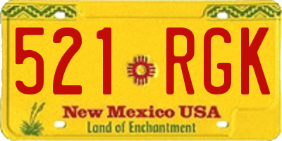 NM license plate 521RGK