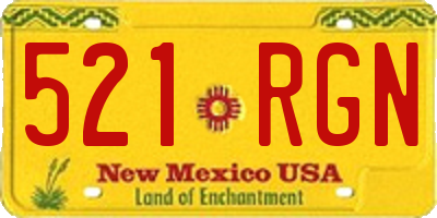 NM license plate 521RGN