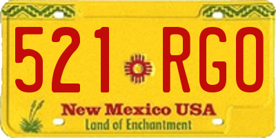 NM license plate 521RGO