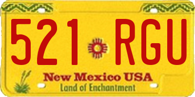 NM license plate 521RGU