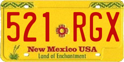 NM license plate 521RGX