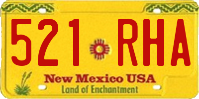 NM license plate 521RHA