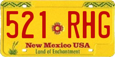 NM license plate 521RHG