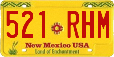 NM license plate 521RHM