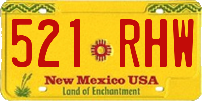 NM license plate 521RHW