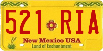 NM license plate 521RIA