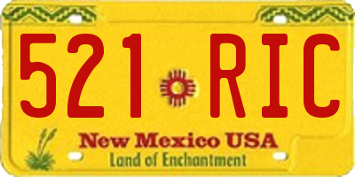 NM license plate 521RIC