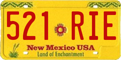 NM license plate 521RIE