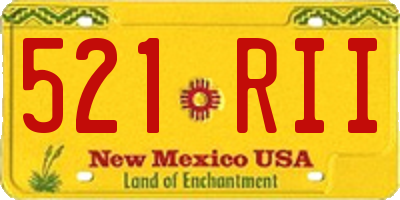 NM license plate 521RII