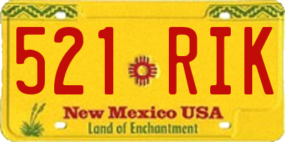 NM license plate 521RIK