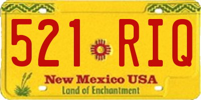 NM license plate 521RIQ