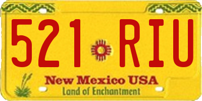 NM license plate 521RIU