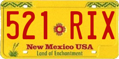 NM license plate 521RIX