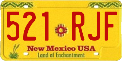 NM license plate 521RJF