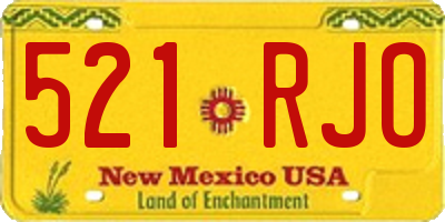 NM license plate 521RJO