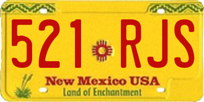 NM license plate 521RJS