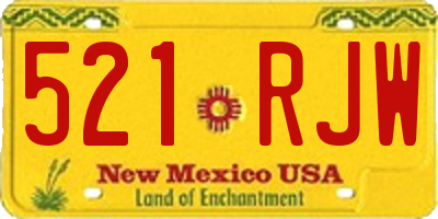 NM license plate 521RJW