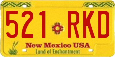NM license plate 521RKD