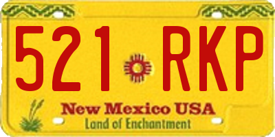 NM license plate 521RKP