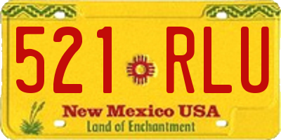 NM license plate 521RLU