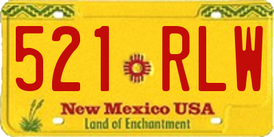 NM license plate 521RLW