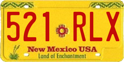 NM license plate 521RLX