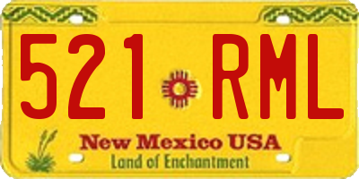 NM license plate 521RML