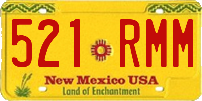 NM license plate 521RMM