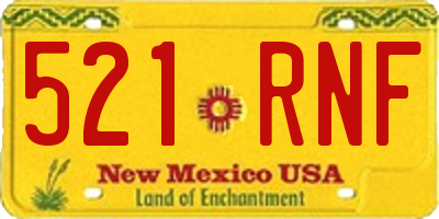 NM license plate 521RNF