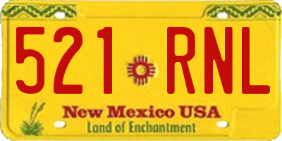 NM license plate 521RNL