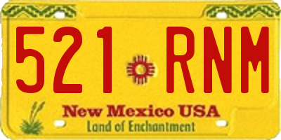 NM license plate 521RNM