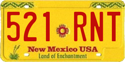NM license plate 521RNT