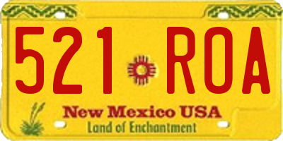 NM license plate 521ROA