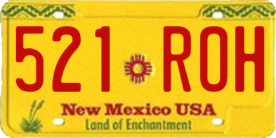 NM license plate 521ROH