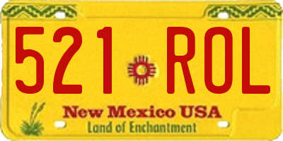 NM license plate 521ROL
