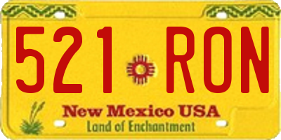 NM license plate 521RON