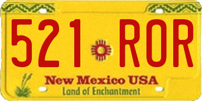 NM license plate 521ROR
