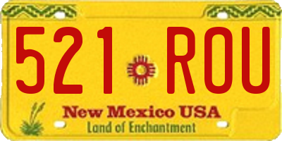 NM license plate 521ROU