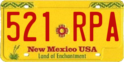 NM license plate 521RPA