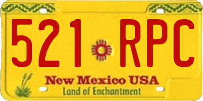 NM license plate 521RPC