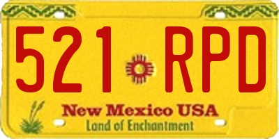 NM license plate 521RPD