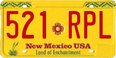 NM license plate 521RPL