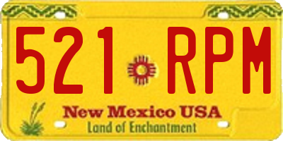 NM license plate 521RPM