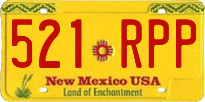 NM license plate 521RPP