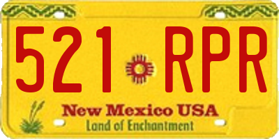 NM license plate 521RPR